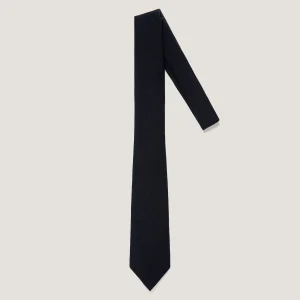 Men's Textured Wool Tie in Navy