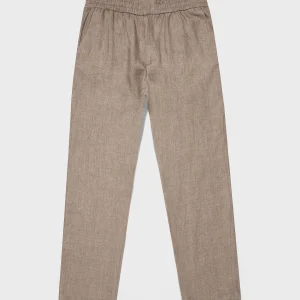 Men's Linen Drawstring Trouser in Dark Sand