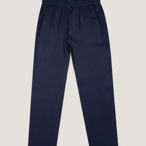 Men's Linen Drawstring Trouser in Light Navy