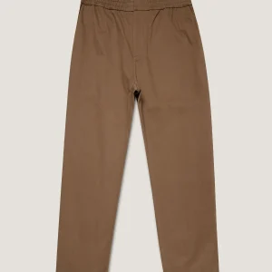 Men's Cotton Cashmere Drawstring Trouser in Dark Stone