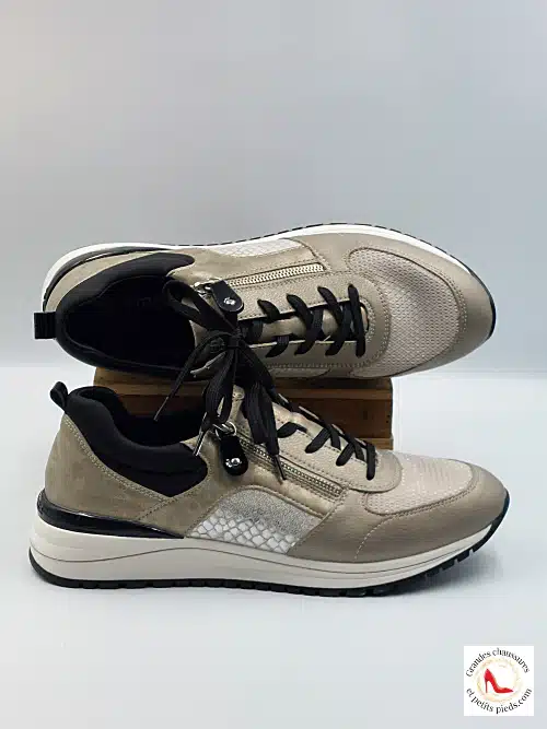 Baskets Beiges Cuir