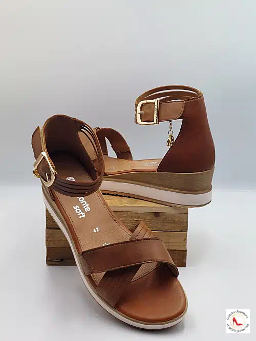 Sandales Compensées Marron « Elle »