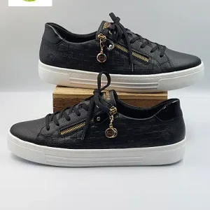 Basket Cuir Noir « ELLE »