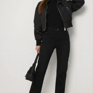 Jean droit taille haute noir