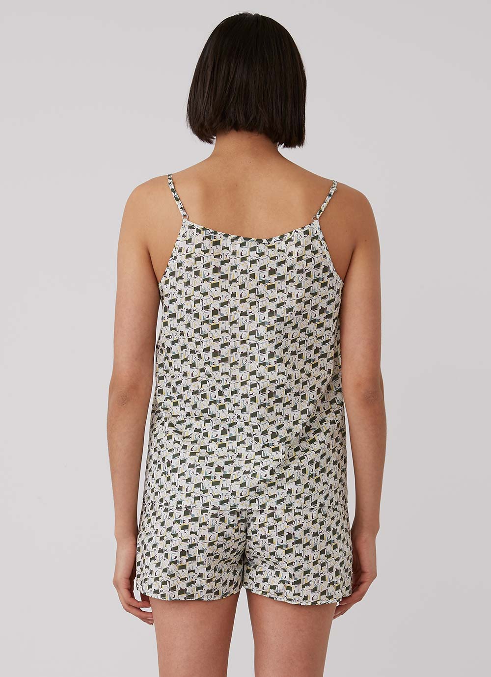 Women&rsquo;s Printed Cotton Cami in Liberty Cameras