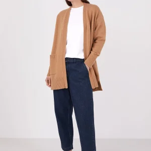 Women's Cardigan Coat in Camel