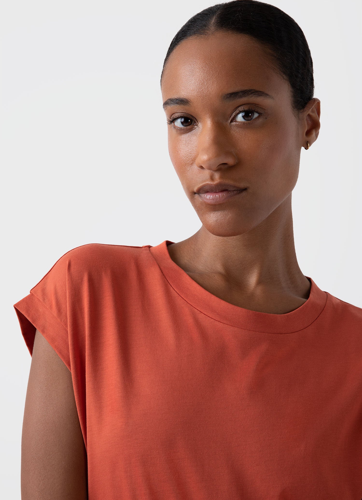 Women&rsquo;s T-shirt Dress in Burnt Sienna