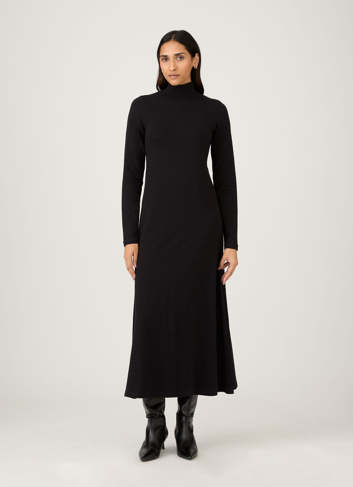 Women&rsquo;s Jersey Midi Dress in Black