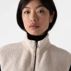 Women's Wool Fleece Gilet in Ecru