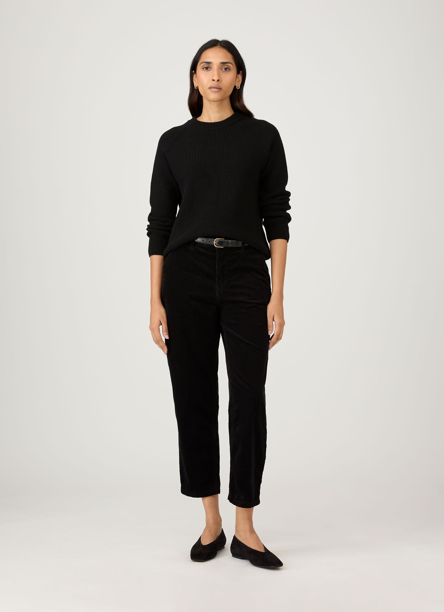 Women&rsquo;s Wool Cashmere Rib Jumper in Black