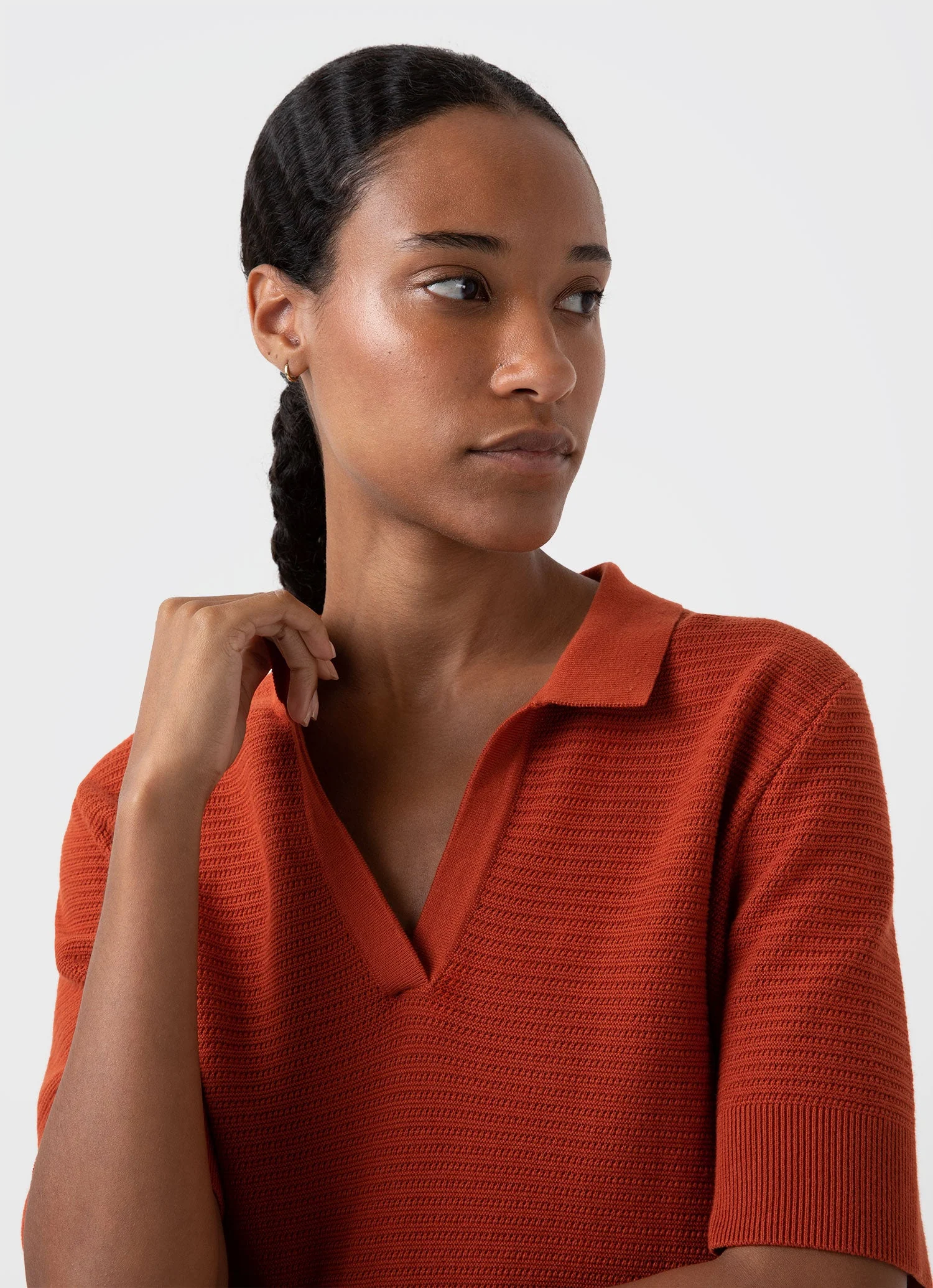 Women&rsquo;s Archive Knit Polo in Burnt Sienna