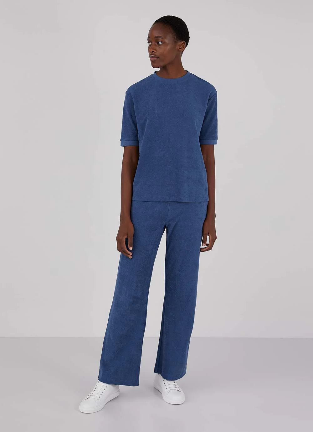 Women&rsquo;s Towelling Trouser in Smoke Blue