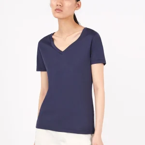 Women's V-neck T-shirt in Navy