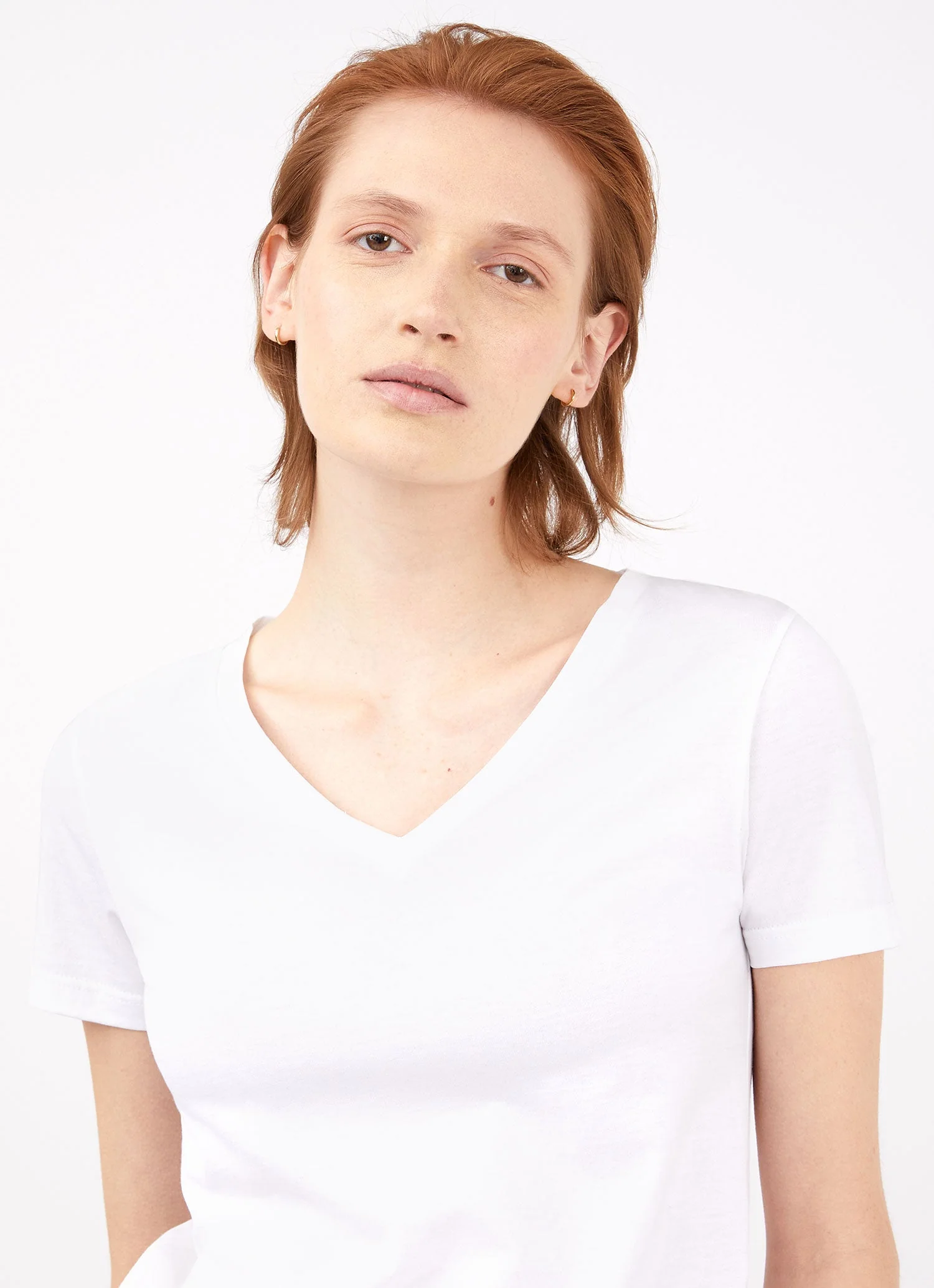 Women&rsquo;s V-neck T-shirt in White