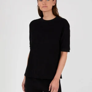 Women's Towelling T-shirt in Black